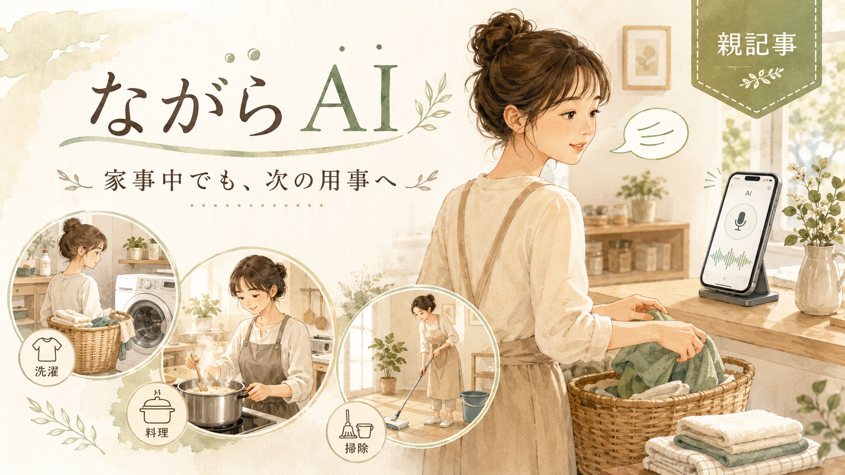家事中に思いついたこと、流してない？音声入力とAIで“手を止めずに次の用事”を進める