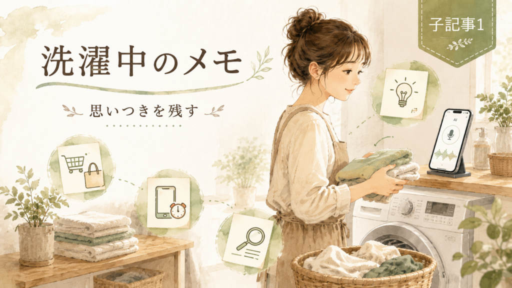 洗濯しながら思いついたことを忘れない。音声入力とAIでアイデアをメモにする